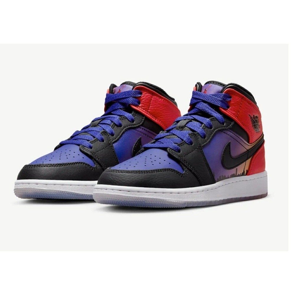 Air Jordan 1 Mid SS (GS) Concord/Black/University Red DX4379-400 Unisex Shoes .
